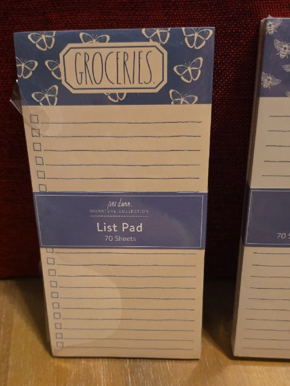 Rae Dunn 2 Notepads Groceries & To Do List